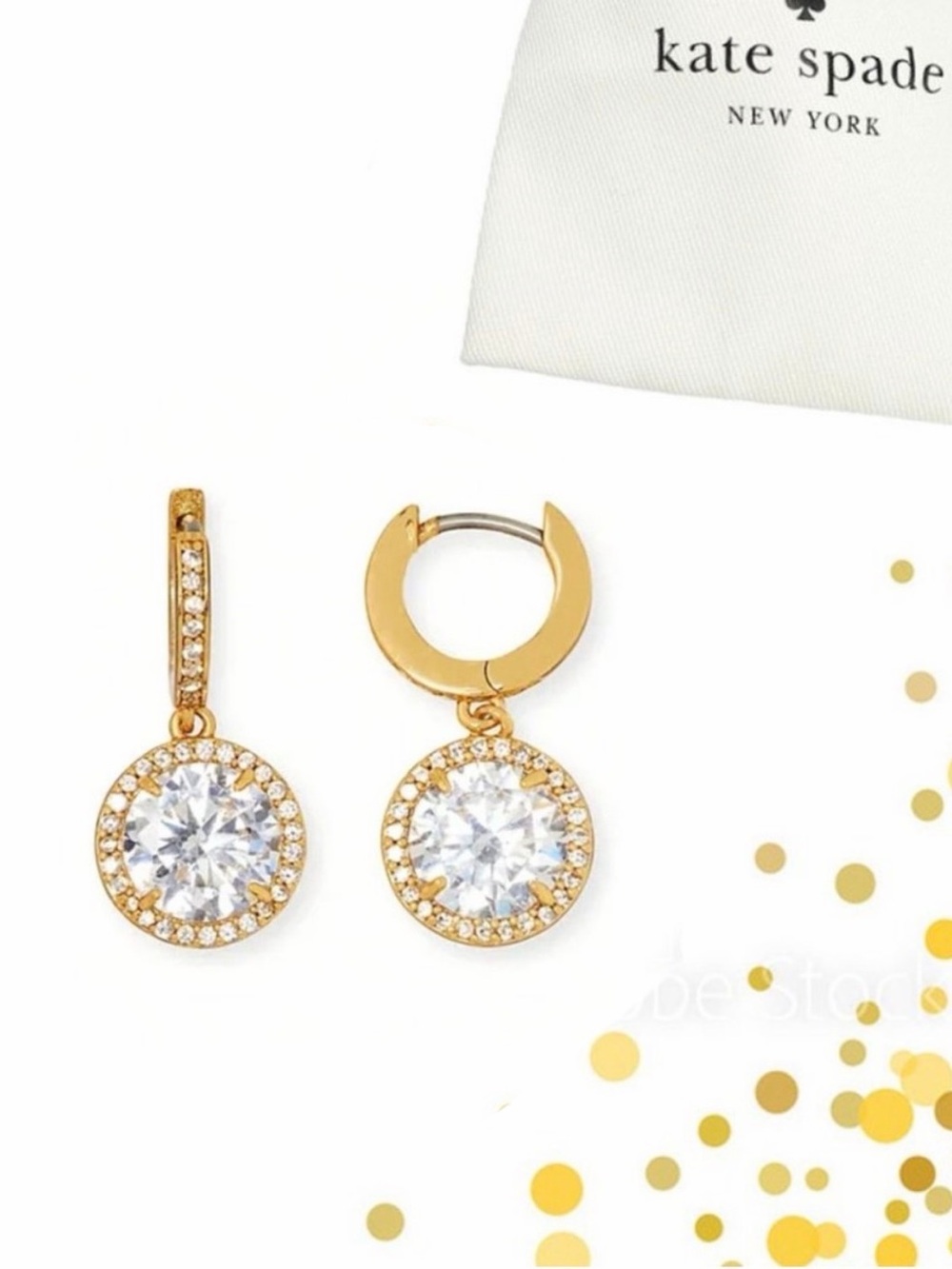 kate spade Gold Something Sparkly Huggie Earrings